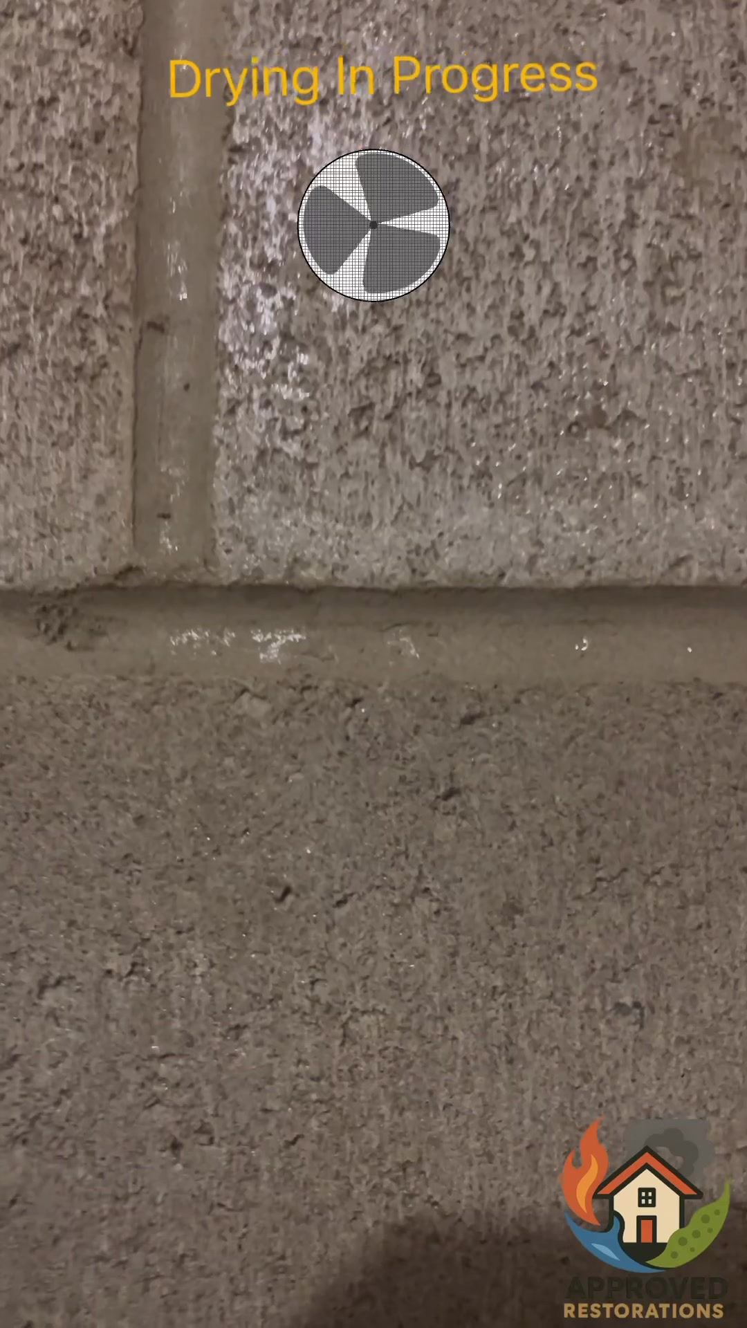 Even after demolition, moisture can remain trapped in masonry, so our team is using air movers and dehumidification to stabilize the structure before repairs begin.