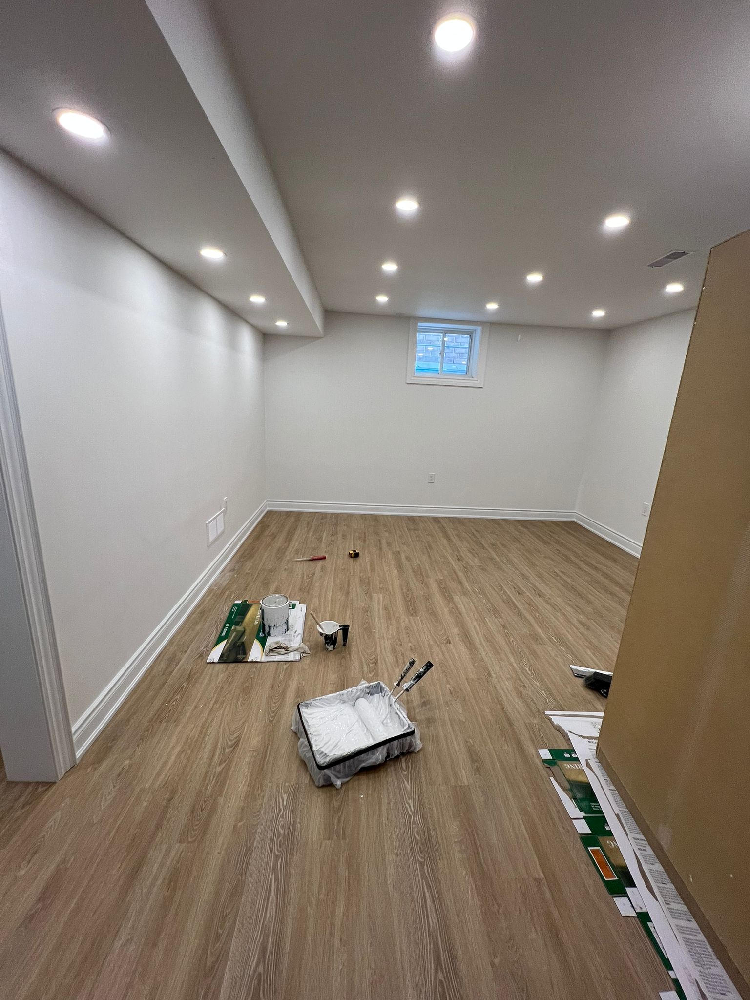 Basement after water damage restoration