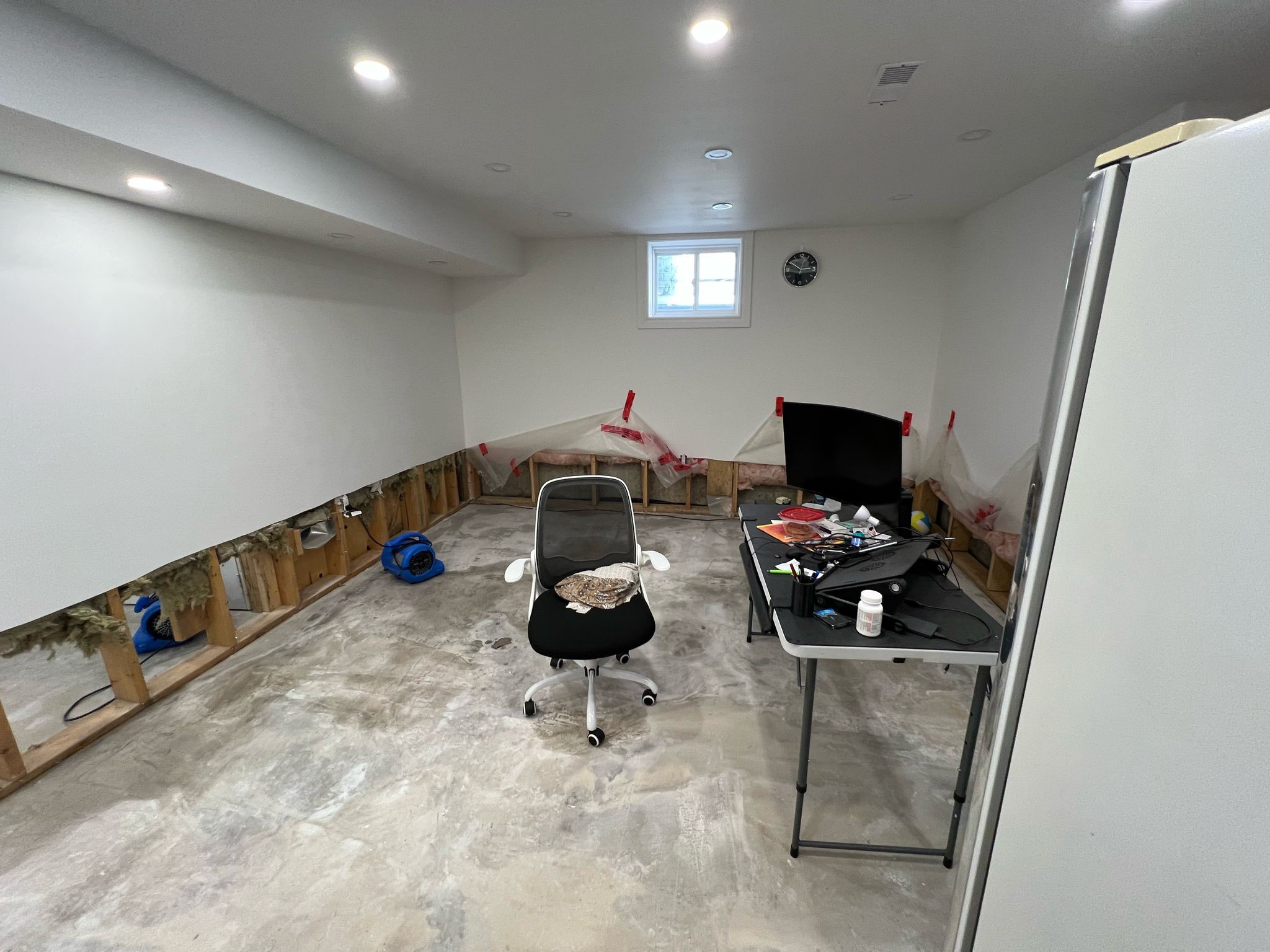 Basement water damage before restoration